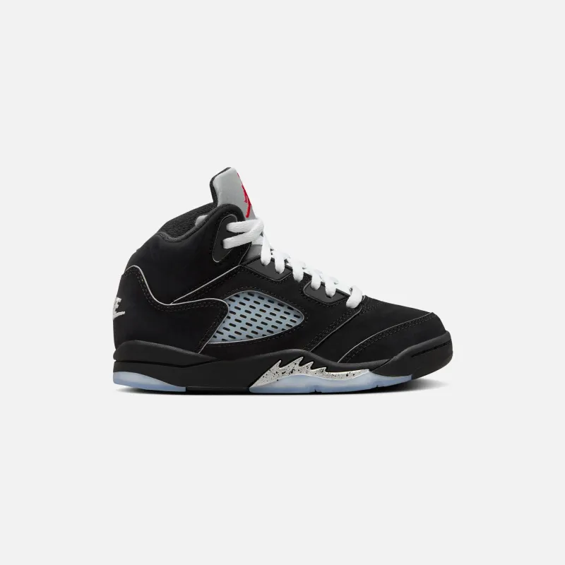 Nike PS Air Jordan 5 Retro OG Reimagined - Black / Metallic Silver / Fire Red / White sold by Kith