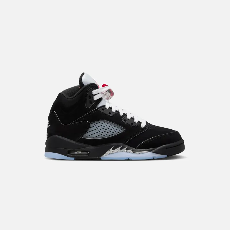 Jordan GS Air Jordan 5 Retro OG Reimagined - Black / Metallic Silver / Fire Red / White sold by Kith