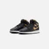 Jordan GS Air Jordan 1 Mid - Black / Metallic Gold / White sold by Kith