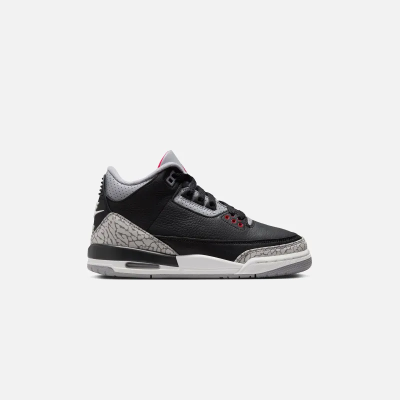 Jordan GS Air Jordan 3 Retro - Black / Fire Red / Cement Grey / Sail sold by Kith