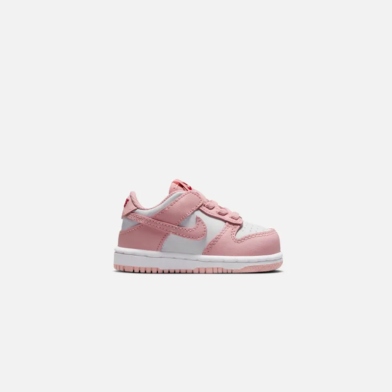 Nike TD Dunk Low - White / Pink Glaze / Pomegranate sold by Kith