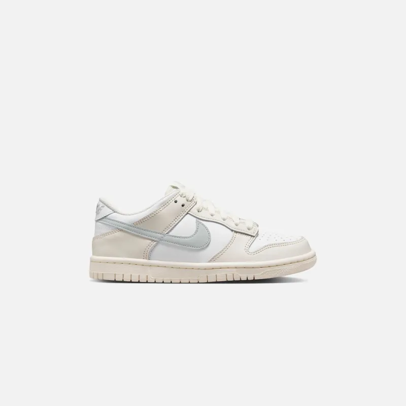 Nike GS Dunk Low - White / Light Silver / Phantom sold by Kith