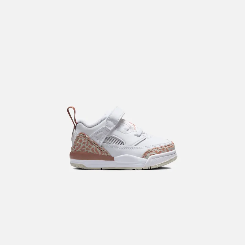 Jordan TD Spizike Low - White / Archaeo Brown / Light Bone / Pink Oxford sold by Kith