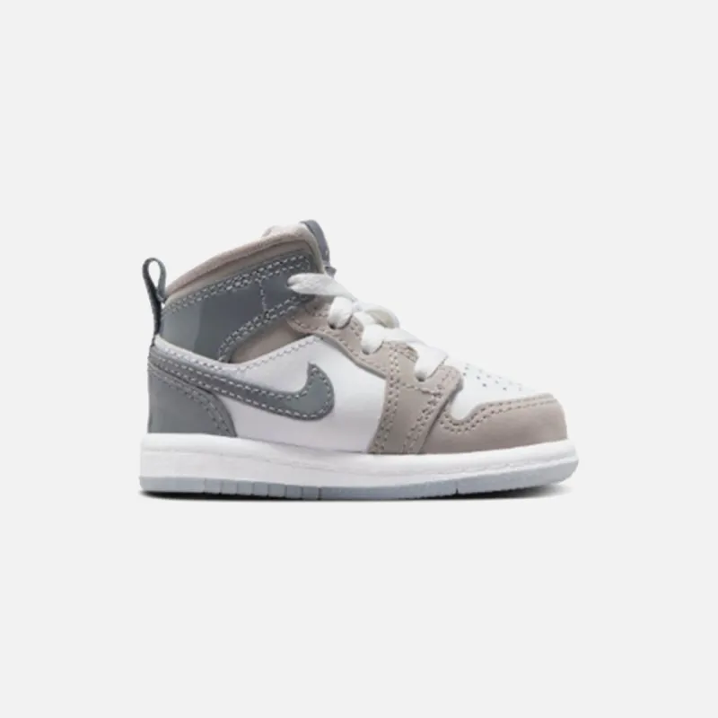 Jordan TD Air Jordan 1 Mid SE - White / Cool Grey / Med Grey sold by Kith