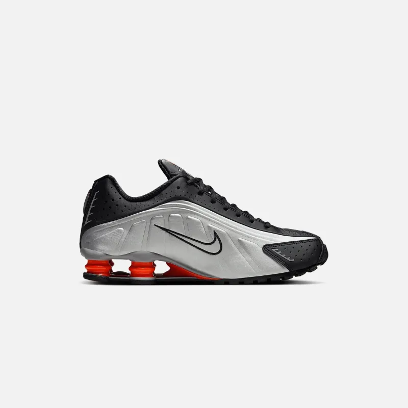 Nike Shox R4 - Metallic Silver / Black / Picante Red / Metallic Silver sold by Kith