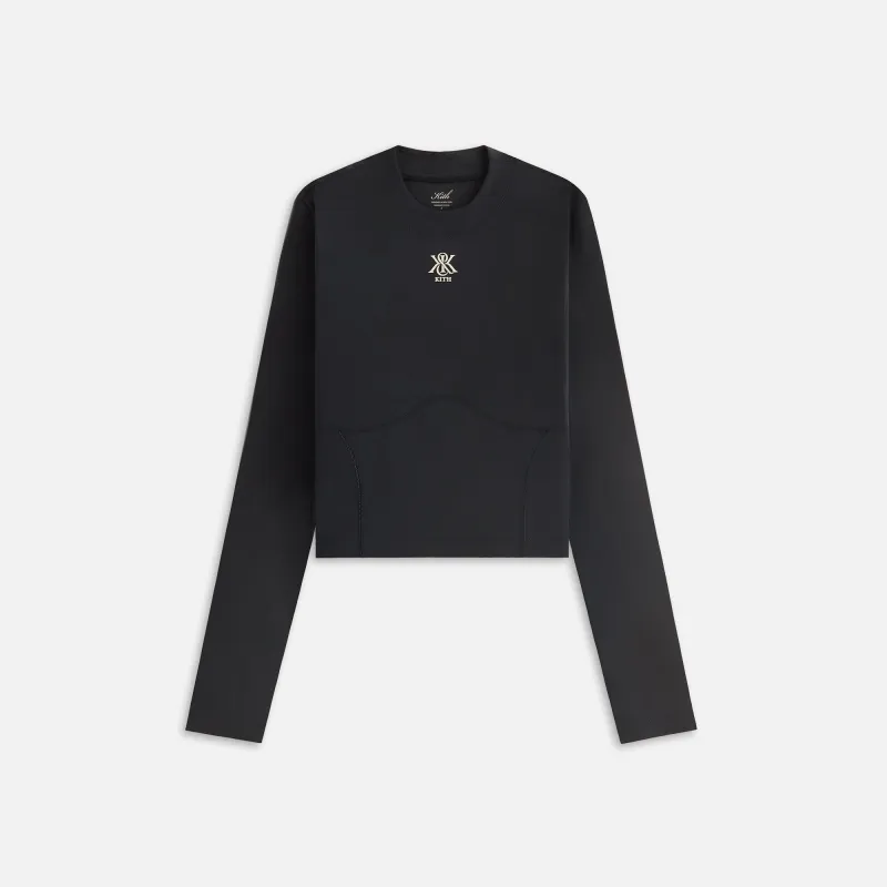Kith Women Cori Corset Long Sleeve Active Top - Black sold by Kith