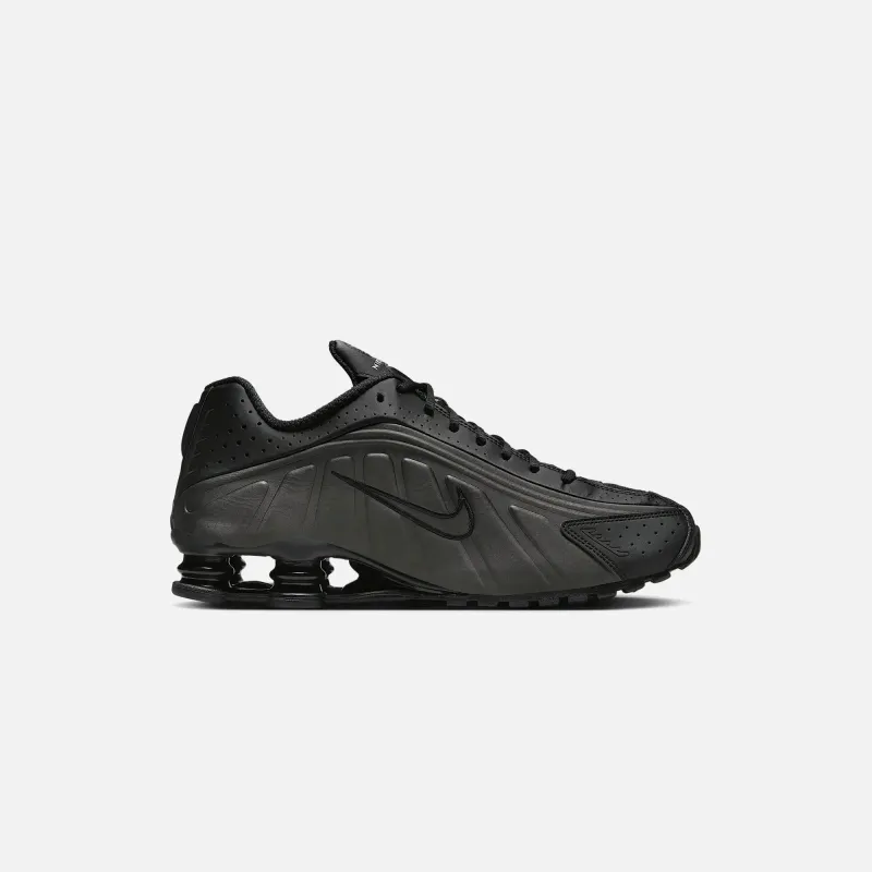 Nike Shox R4 - Black / Black / Black / Bright Crimson sold by Kith