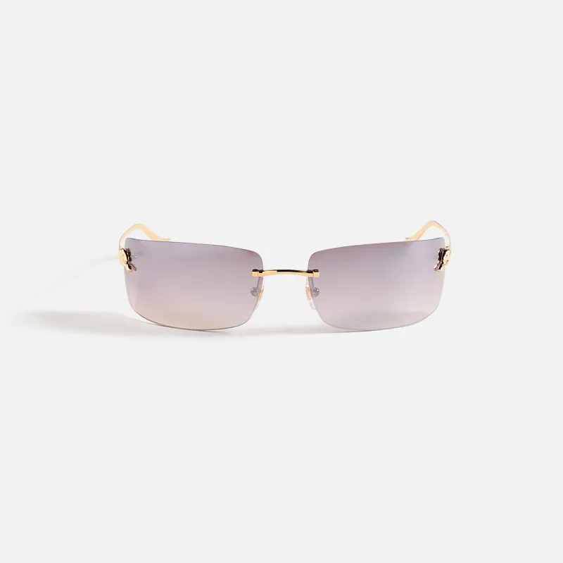 Cartier Panthere Square Sunglasses - Gold / Red sold by Kith