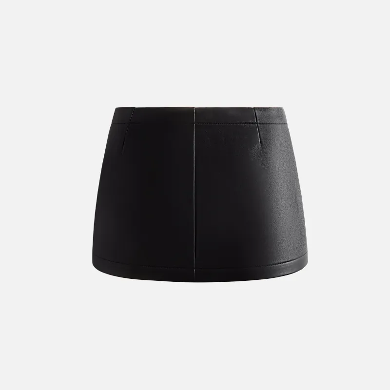 Miaou Micro Mini Skirt - Black Leather sold by Kith