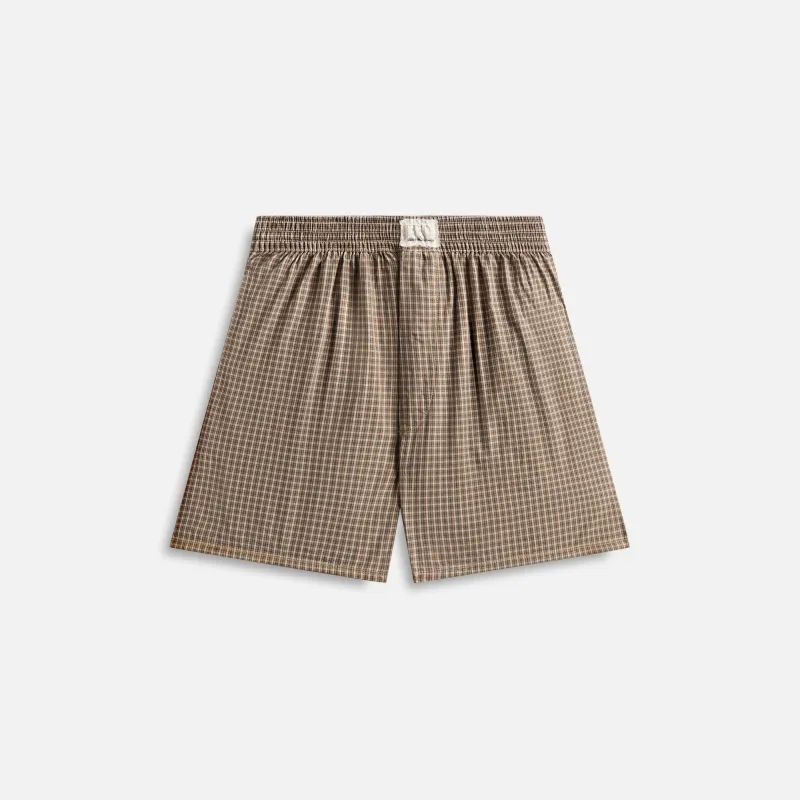 ERL Mini Plaid Boxers - Brown sold by Kith