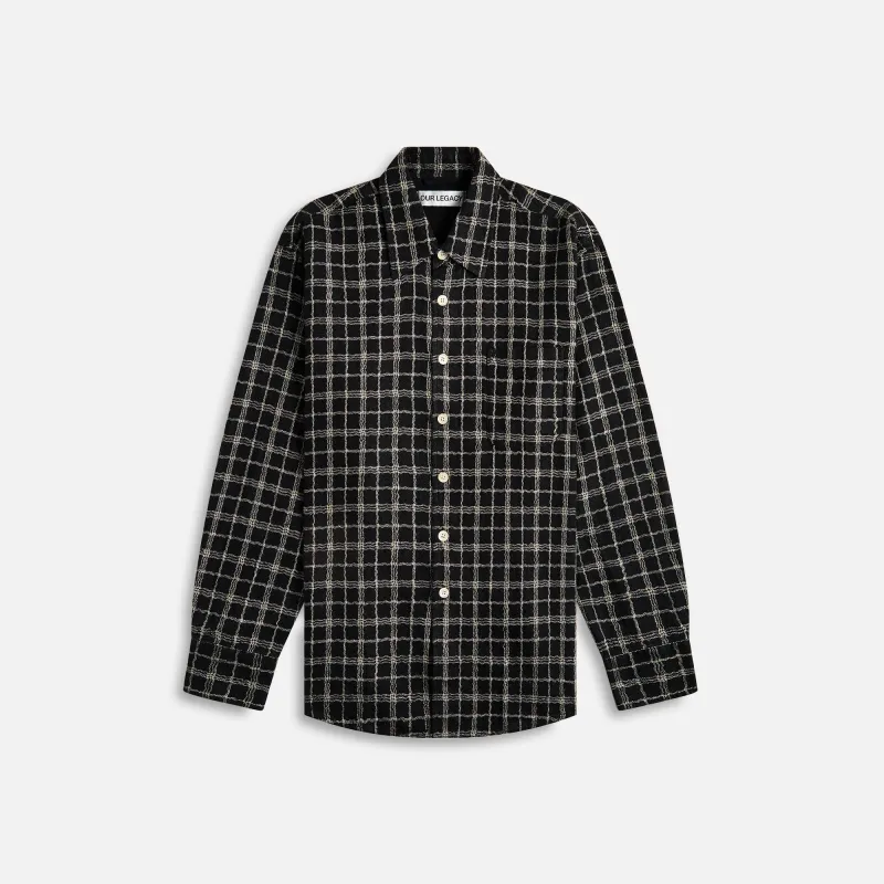 Our Legacy Above Fishnet Cloth Shirt - Black sold by Kith