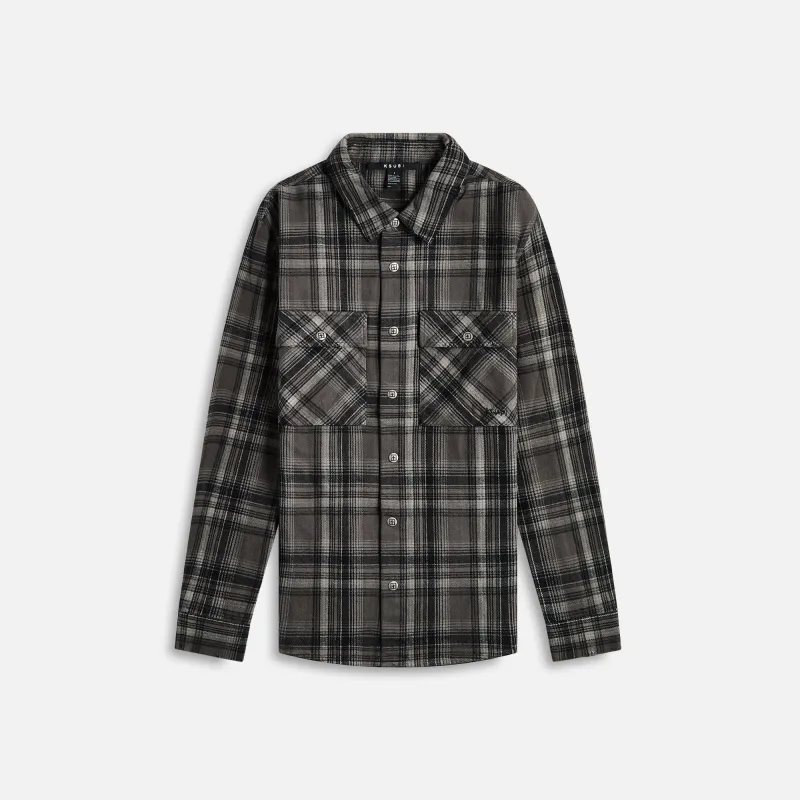 Ksubi Snakebite Shirt - Check Charcoal sold by Kith