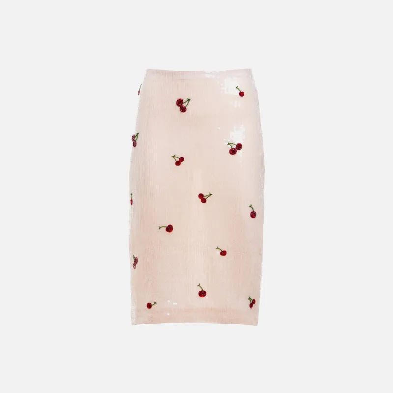 Des Phemmes Cherry Midi Skirt - Nude sold by Kith