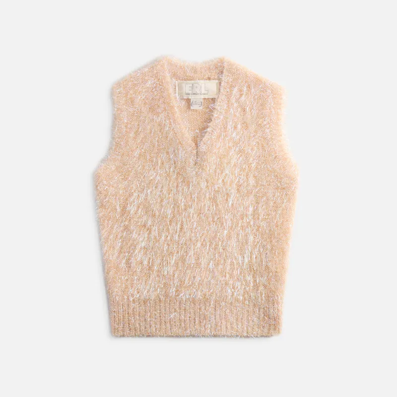ERL Psyche Sleeveless Sweater Vest - Beige sold by Kith