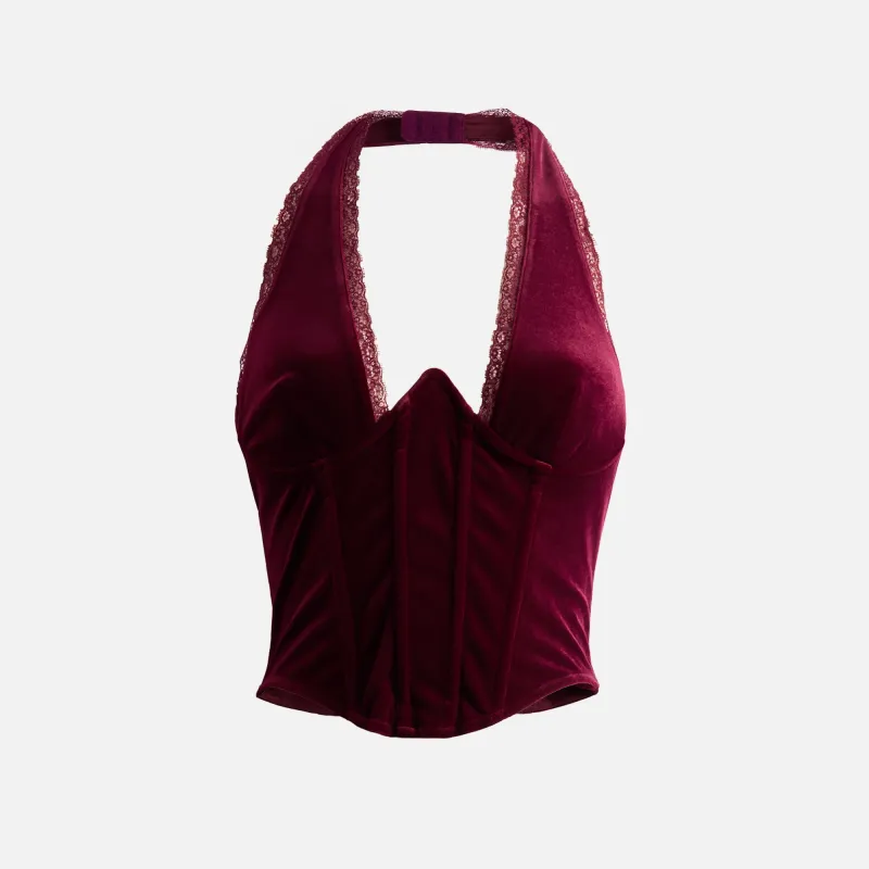 Miaou Ari Corset - Maroon sold by Kith
