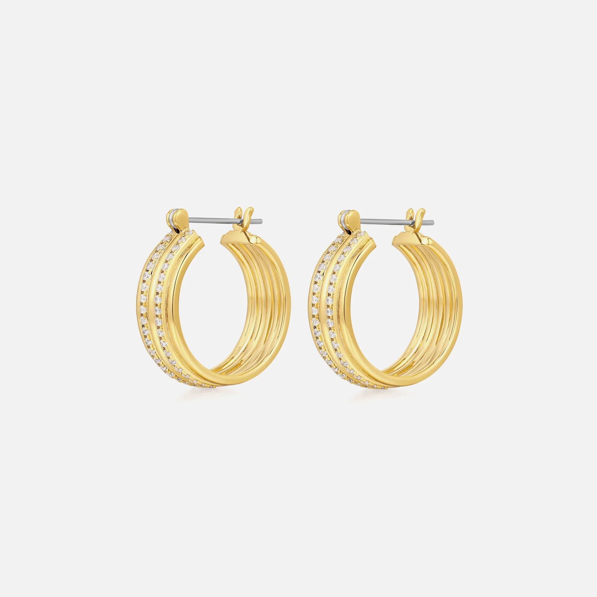 Luv AJ The Ridged Positano Hoops - Gold sold by Kith