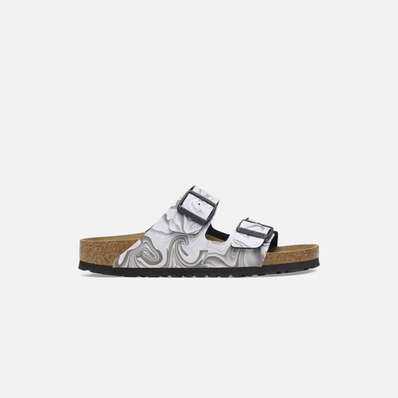 Birkenstock Arizona Birko-Flor - Marble / Black sold by Kith