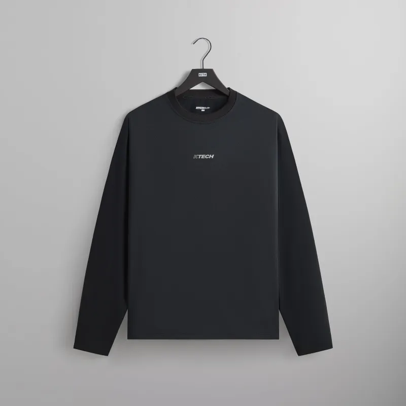 Kith Honeycomb Tech Heathrow Long Sleeve Tee - Black sold by Kith
