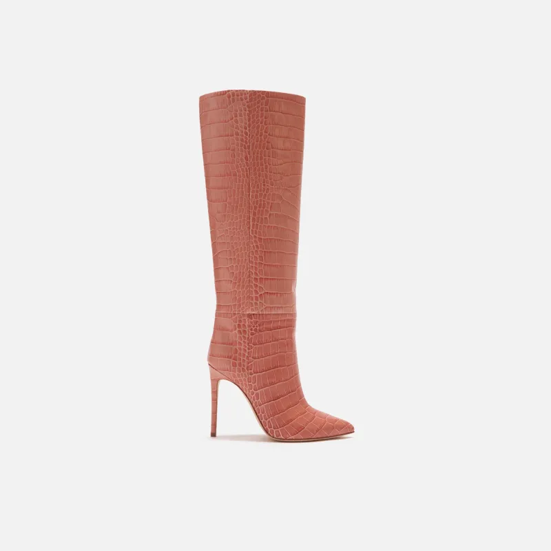 Paris Texas Embossed Croco Stiletto Boot - Pink sold by Kith