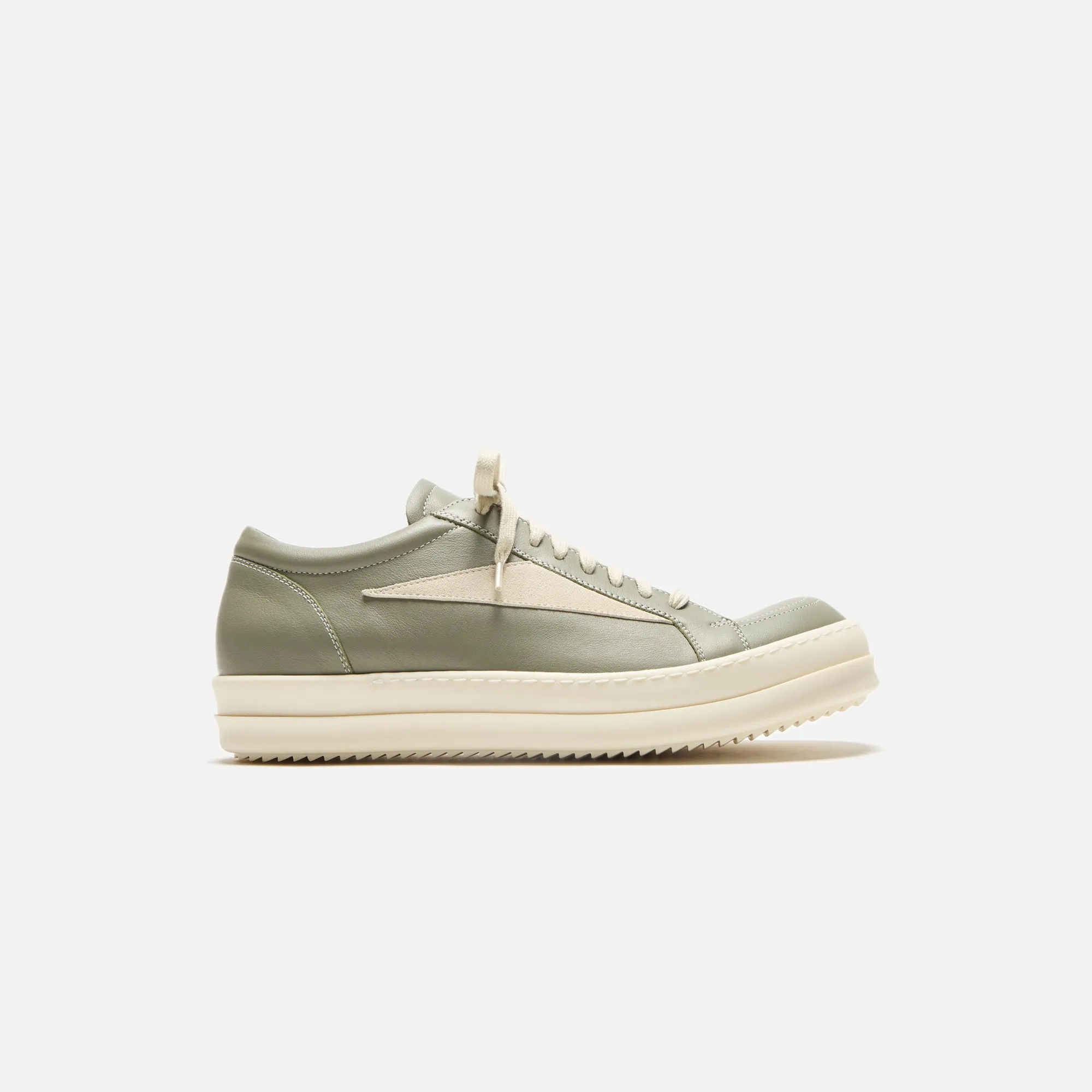 Rick Owens Vintage Sneaker - Scarpe In Pelle Celadon / Milk / Milk sold by Kith