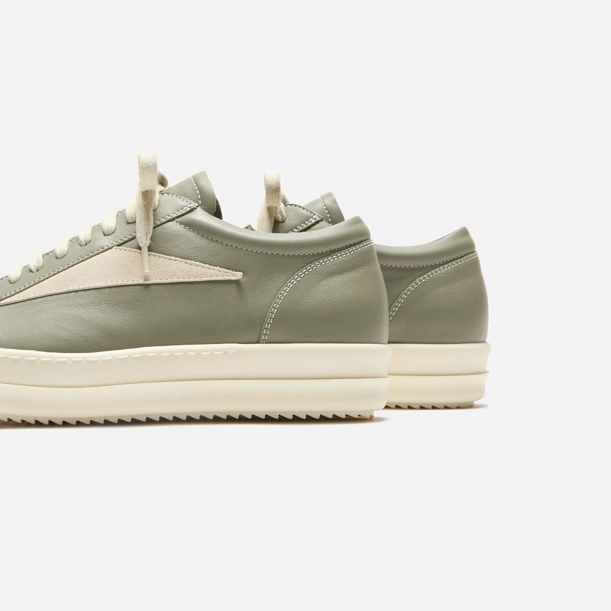 Rick Owens Vintage Sneaker - Scarpe In Pelle Celadon / Milk / Milk sold by Kith product image thumbnail 3
