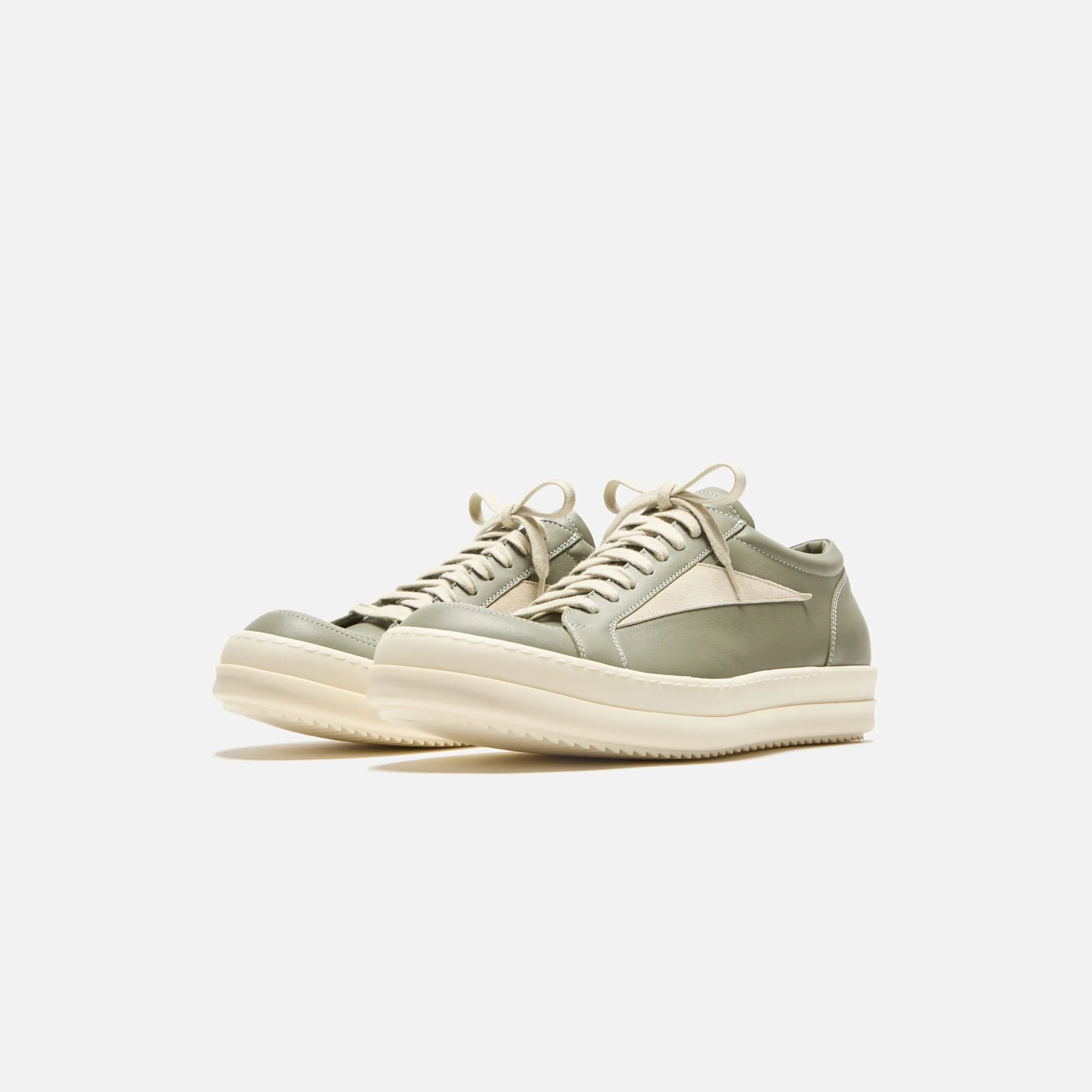 Rick Owens Vintage Sneaker - Scarpe In Pelle Celadon / Milk / Milk sold by Kith product image thumbnail 2