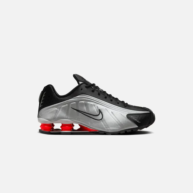 Nike Shox R4 P1 - Black / Metallic Silver / Max Orange sold by Kith