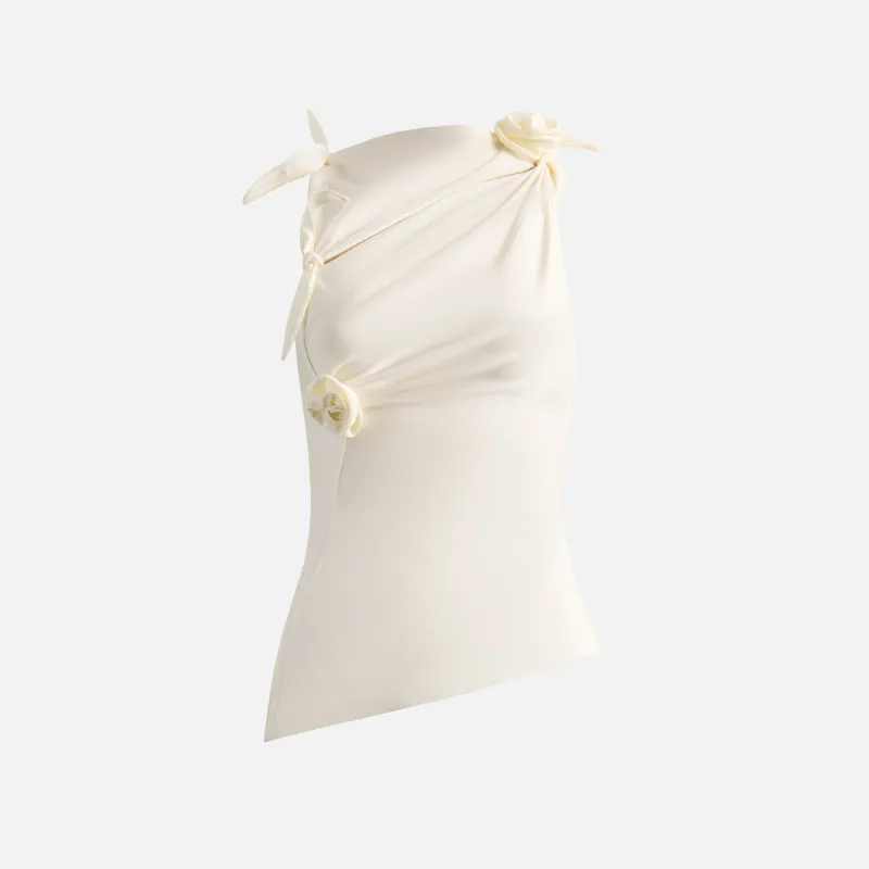 Coperni Asymmetric Flower Top - White sold by Kith