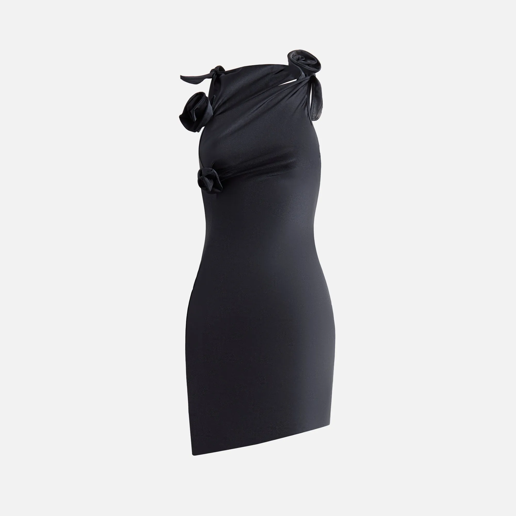 Coperni Asymmetric Flower Mini Dress - Black sold by Kith