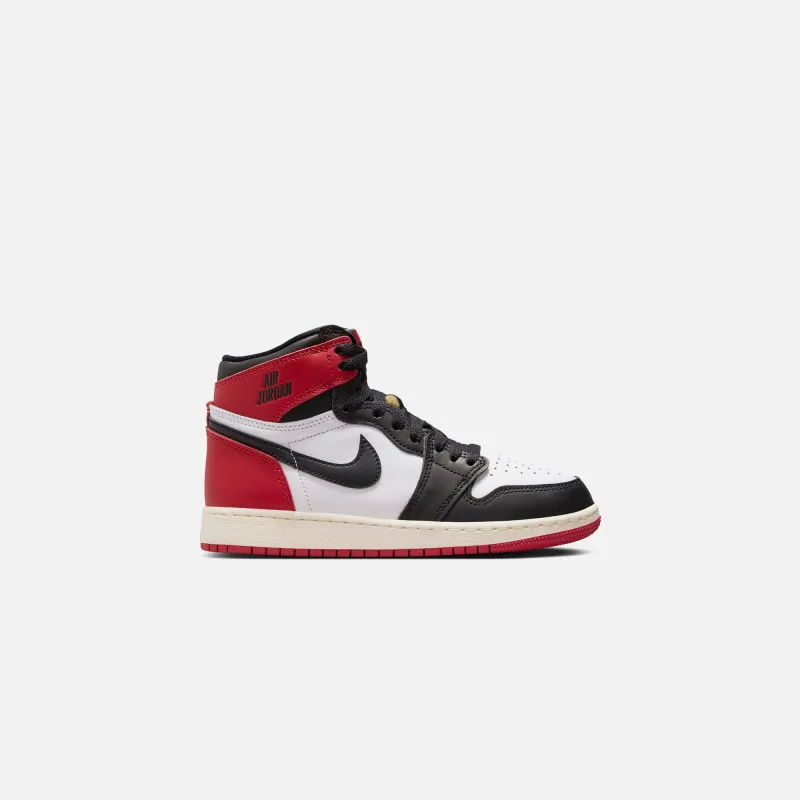 Jordan GS Air Jordan 1 Retro High OG - Black / Black / Varsity Red / White sold by Kith