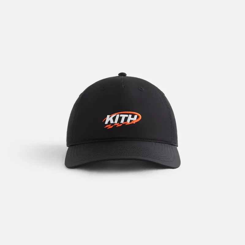Kith Women GT Logo Nylon Low Pinch Crown Cap - Black sold by Kith