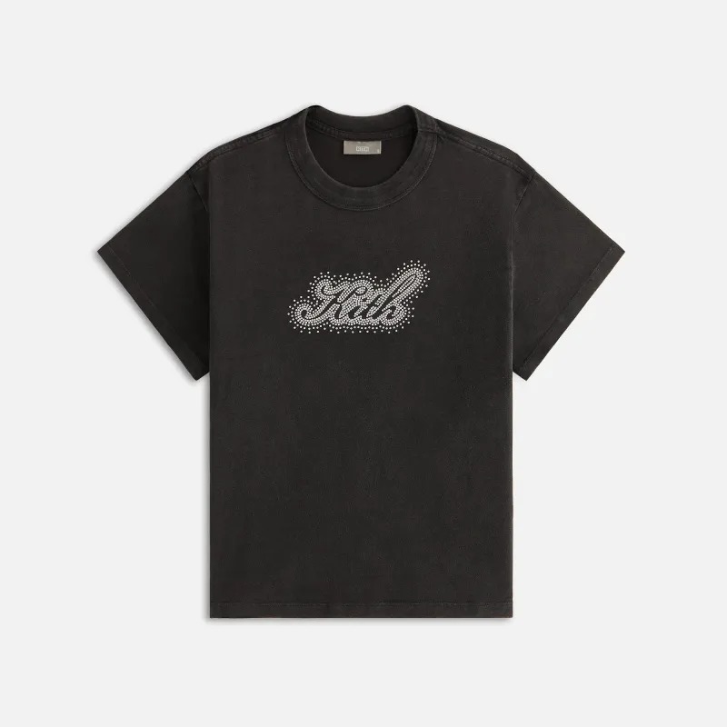 Kith Women Stud Logo Script Mulberry Vintage Tee - Black sold by Kith
