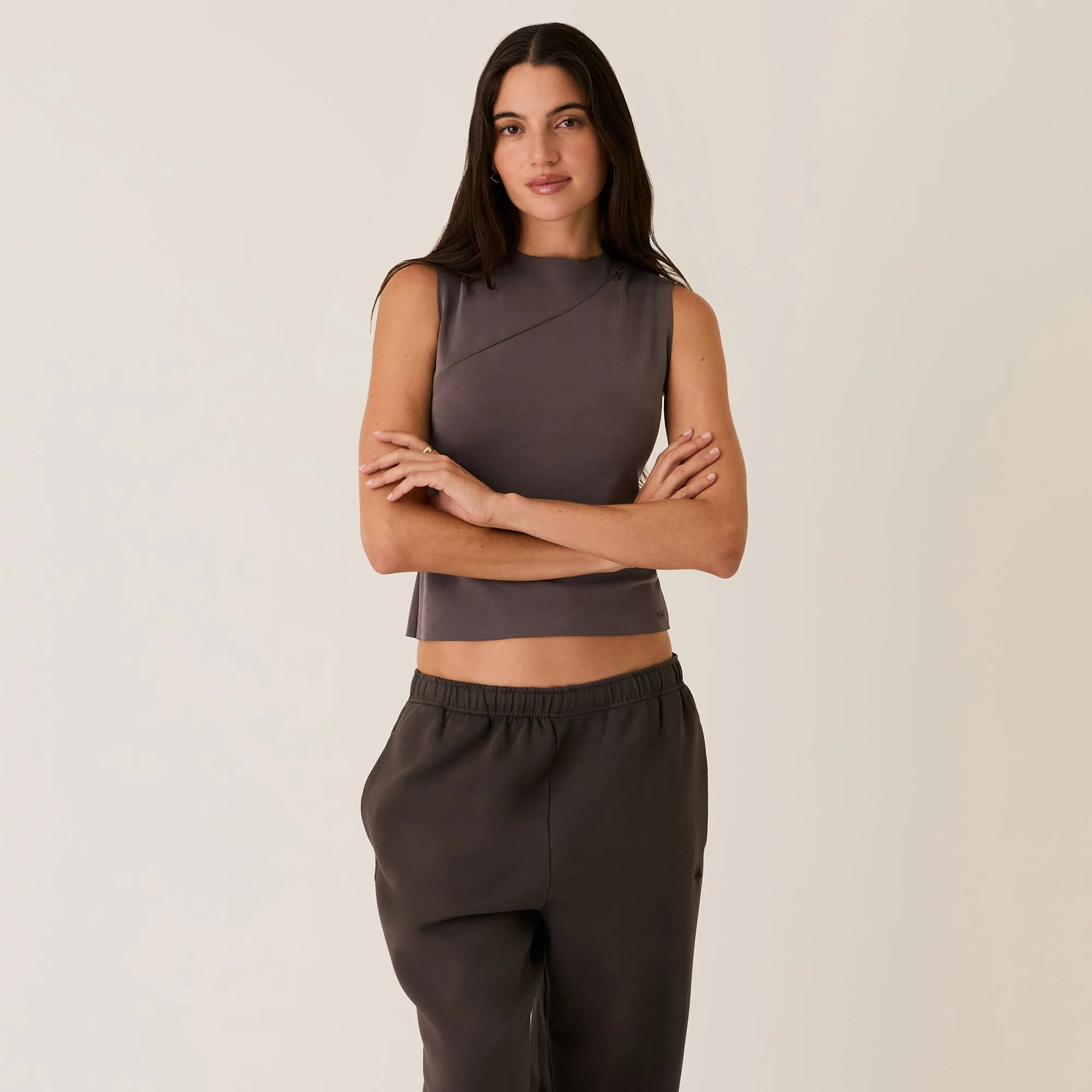 Kith Women Scarlett Zip Shell Tank - Hematite sold by Kith product image thumbnail 5