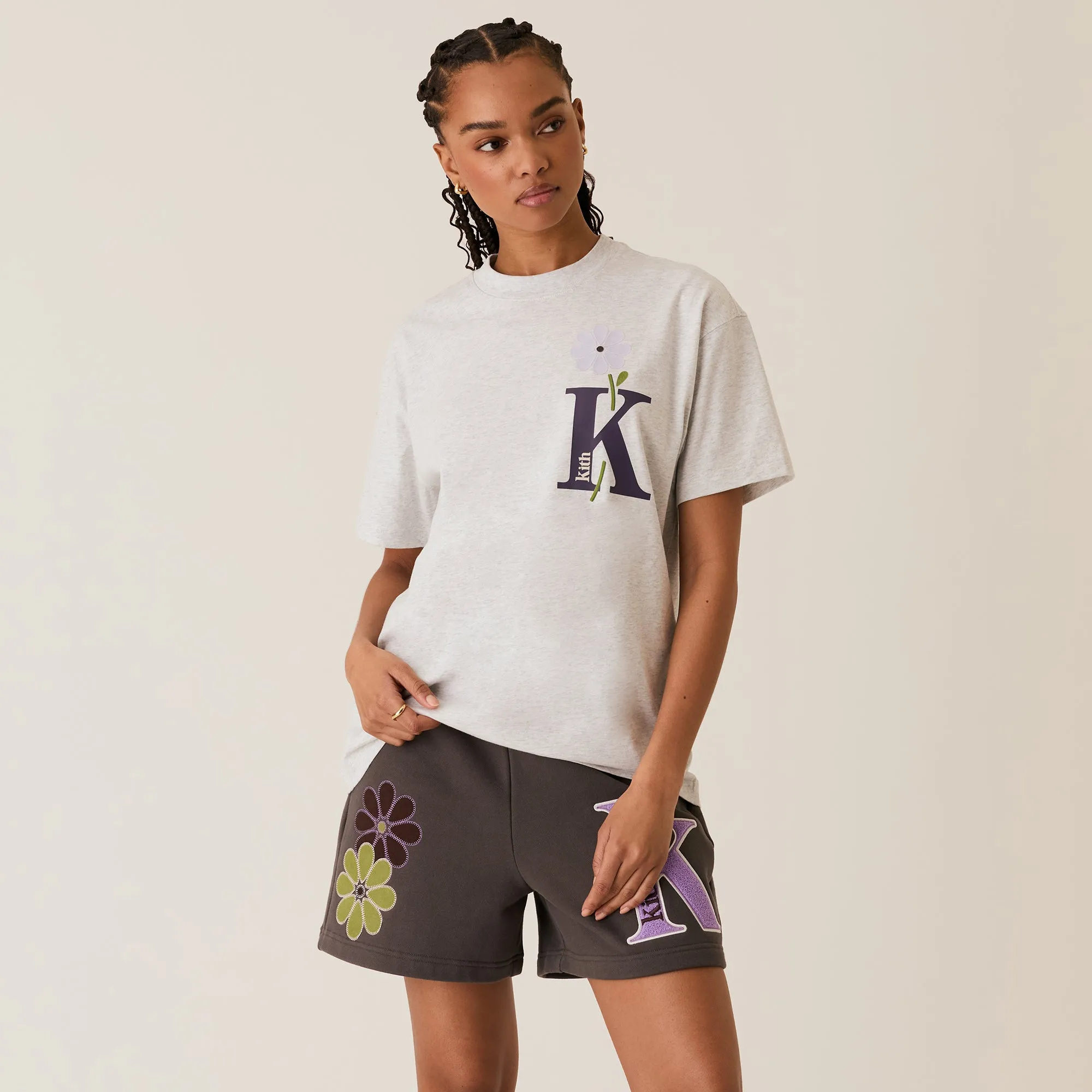 Kith Women Flocked Bouquet Vintage Tee - Light Heather Grey sold by Kith product image thumbnail 2
