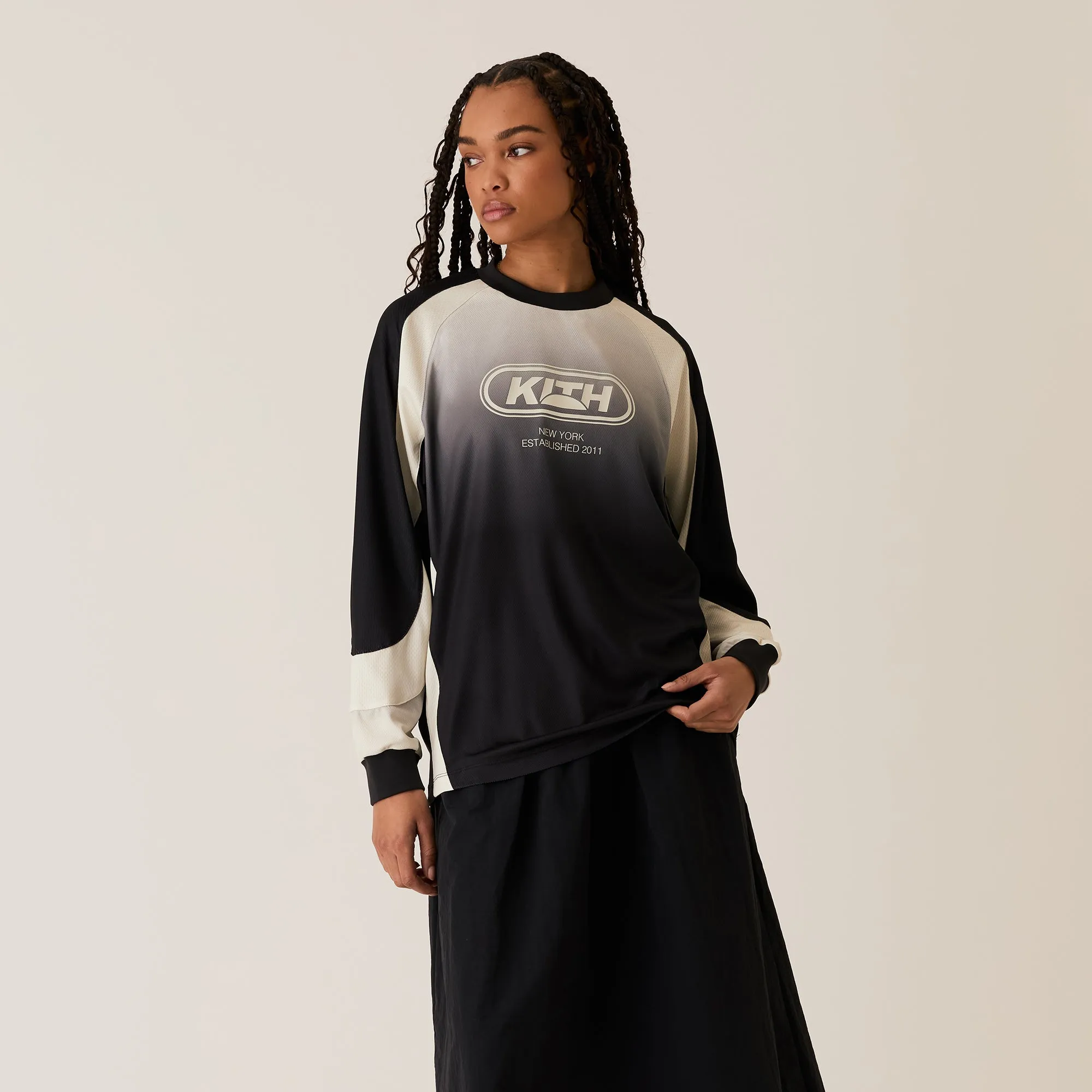 Kith Women Gradient Ridley Tech Long Sleeve - Black sold by Kith product image thumbnail 2