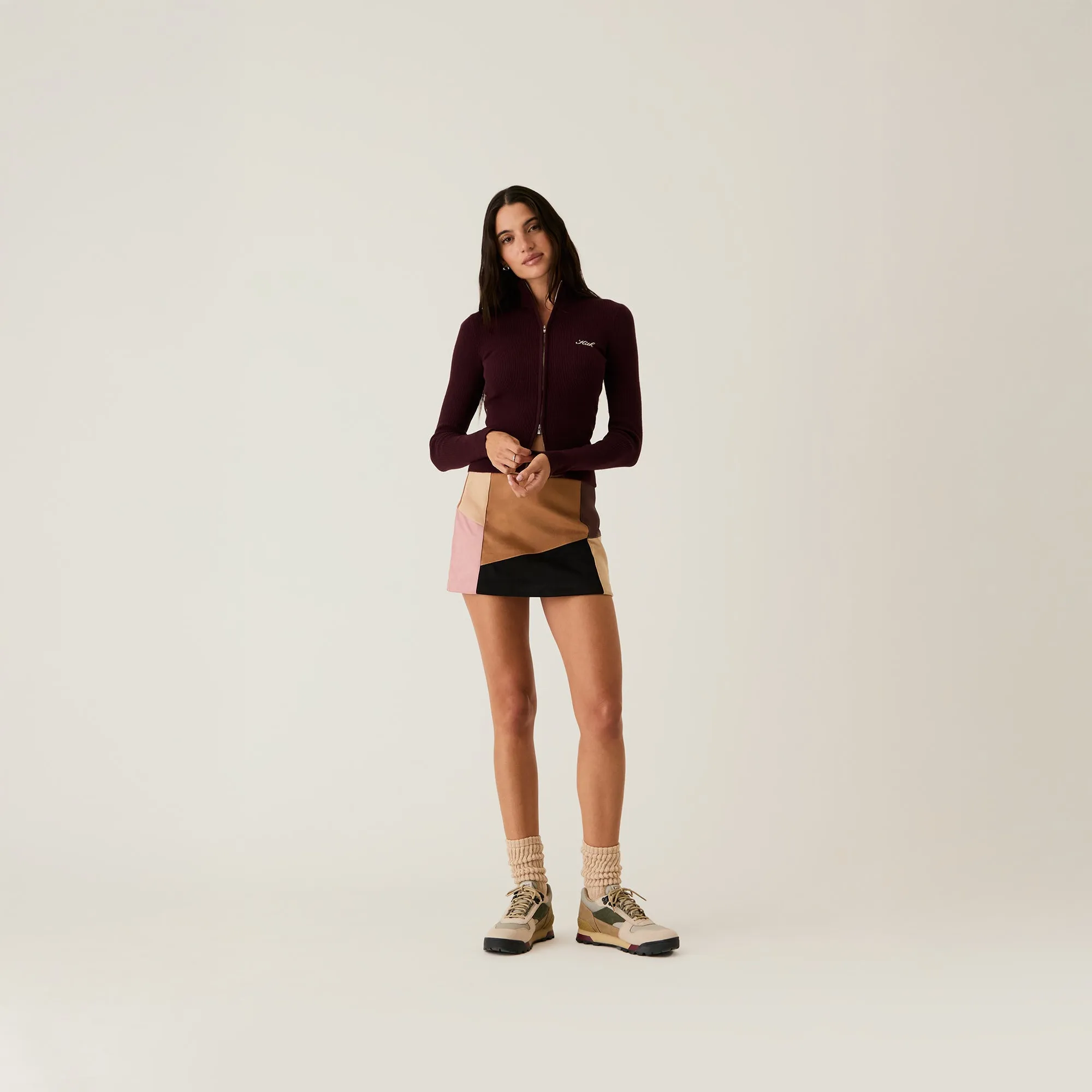 Kith Women Carmel Patchwork Micro Skirt - Derby sold by Kith product image thumbnail 3