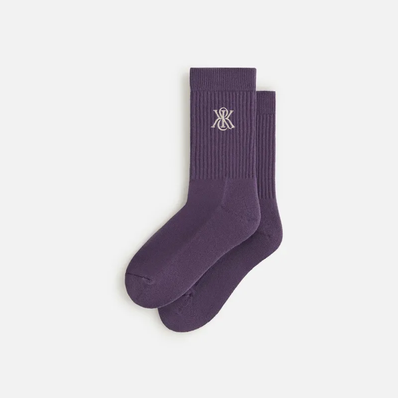 Kith Women Crest Crew Sock - Nightshade sold by Kith