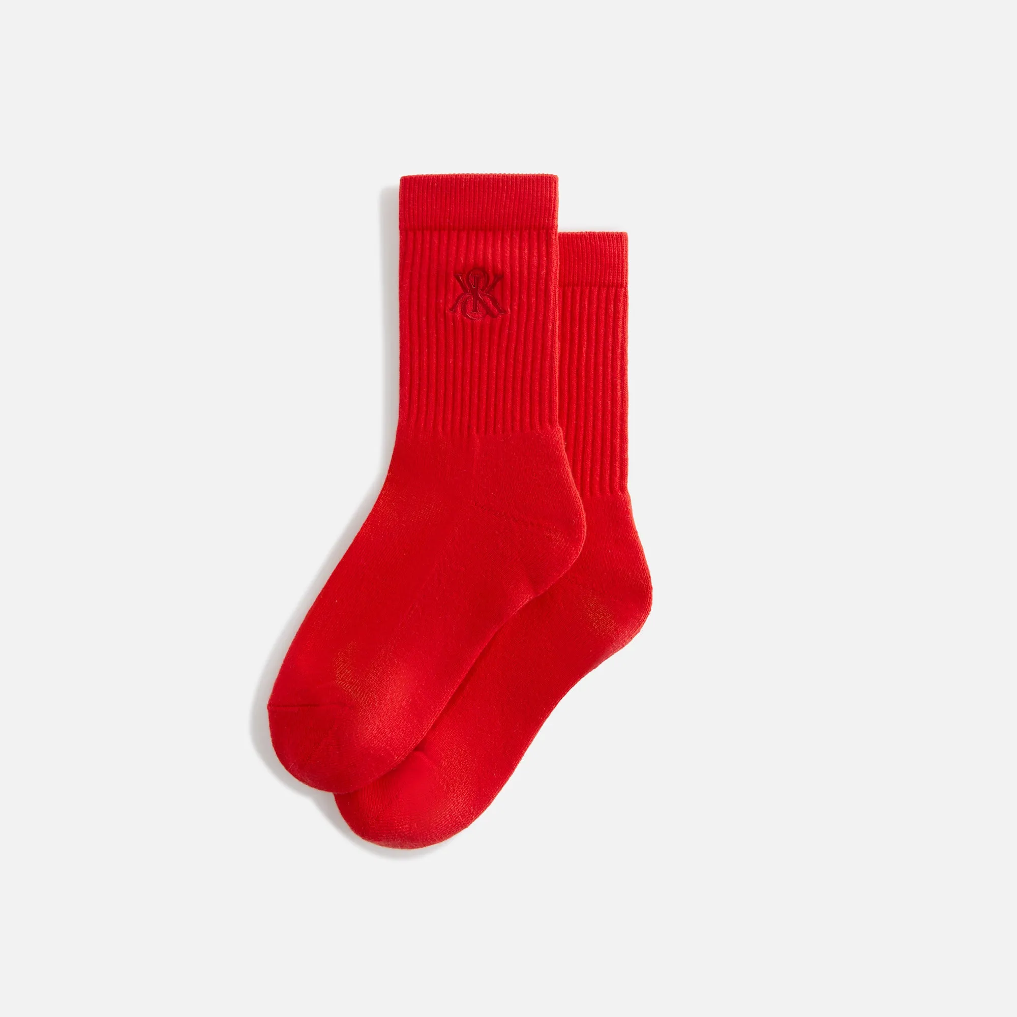 Kith Women Crest Crew Sock - Cinnabar sold by Kith