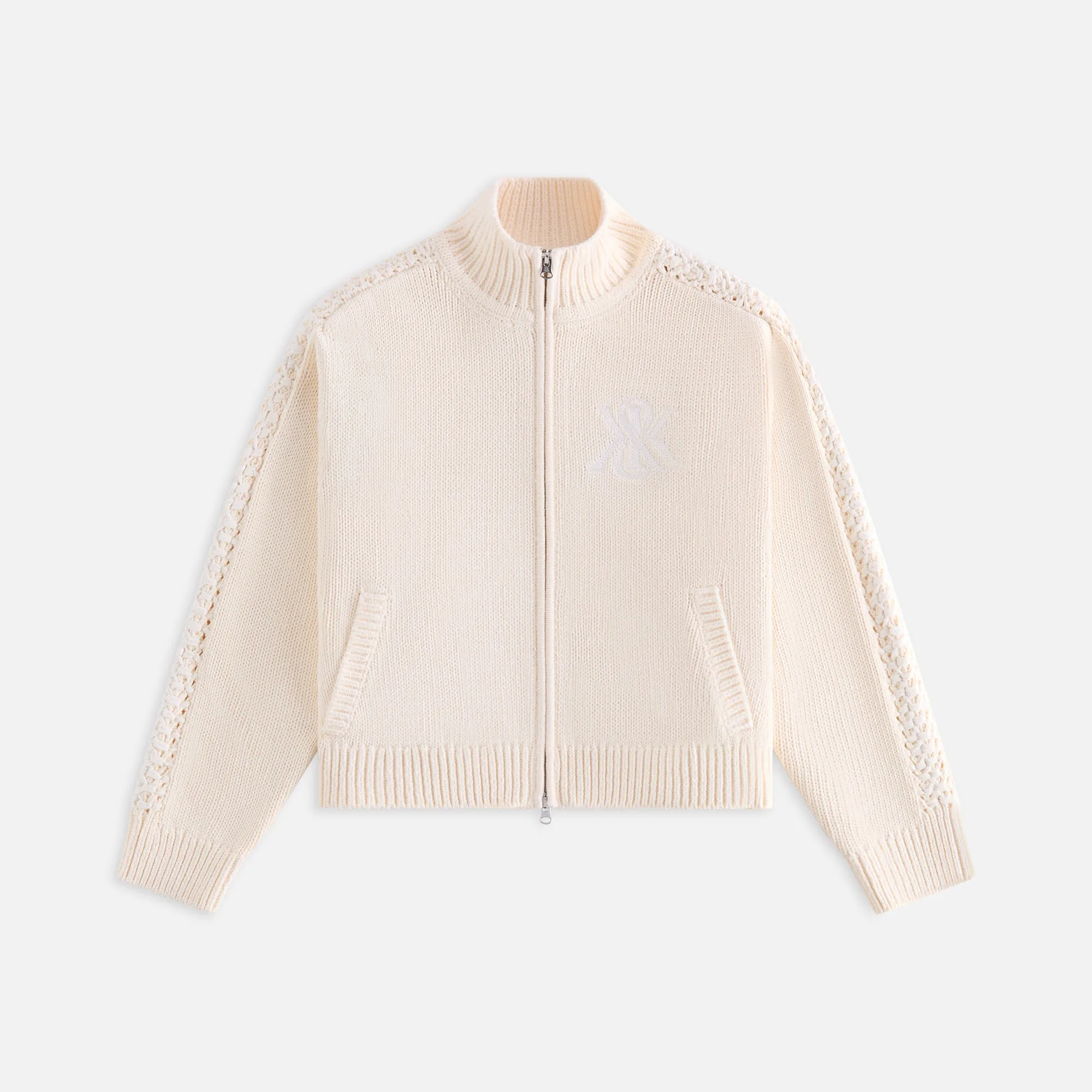 Kith Women Wyler Crest Full Zip Sweater - Sandrift sold by Kith