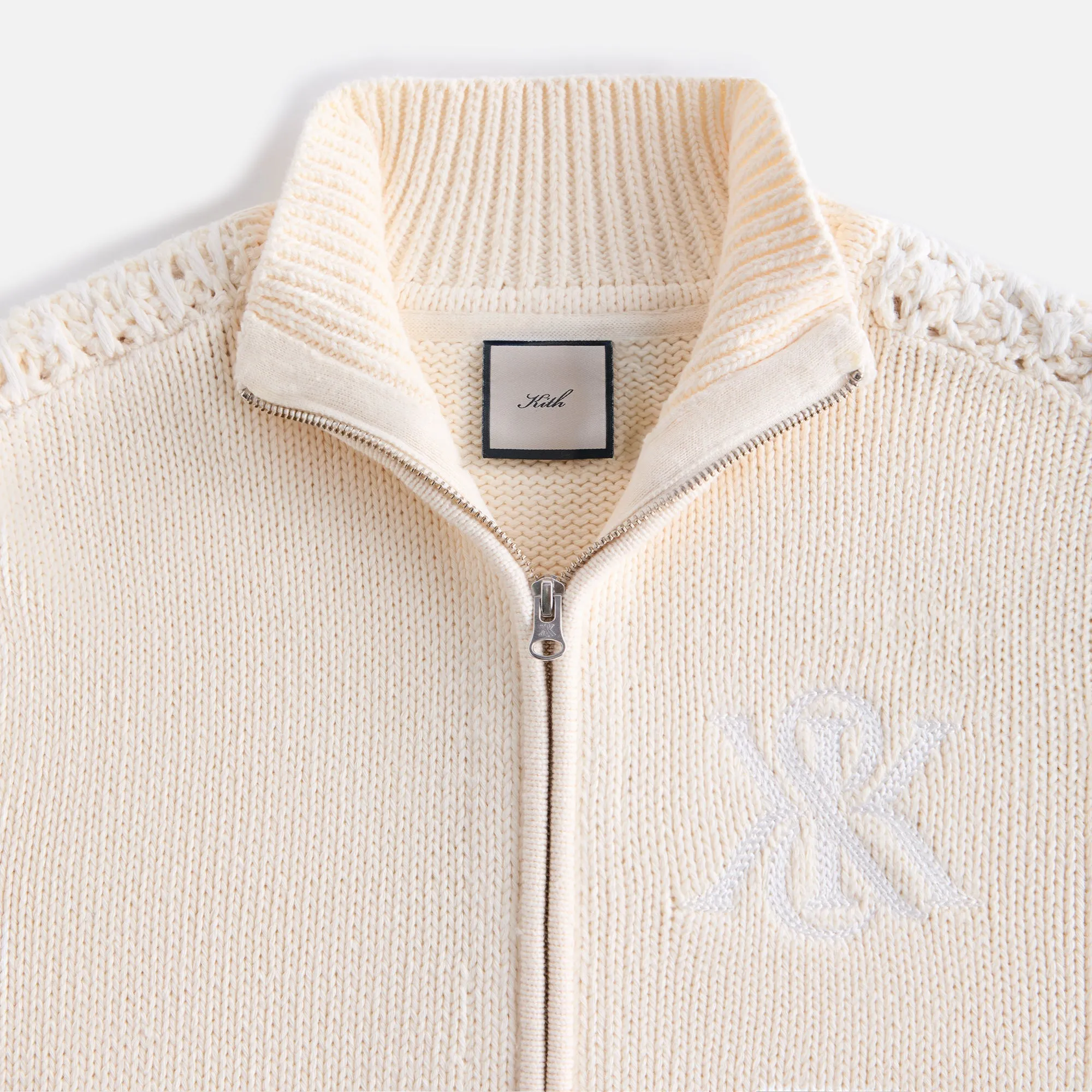 Kith Women Wyler Crest Full Zip Sweater - Sandrift sold by Kith product image thumbnail 5
