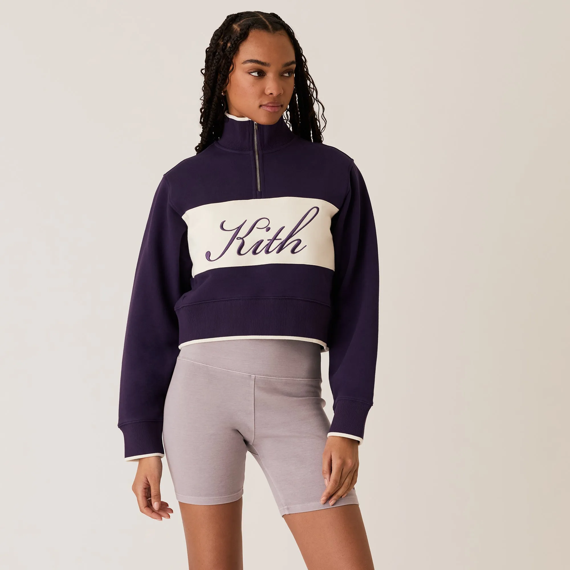 Kith Women Hunter II Script Quarter Zip - Nightshade sold by Kith product image thumbnail 2