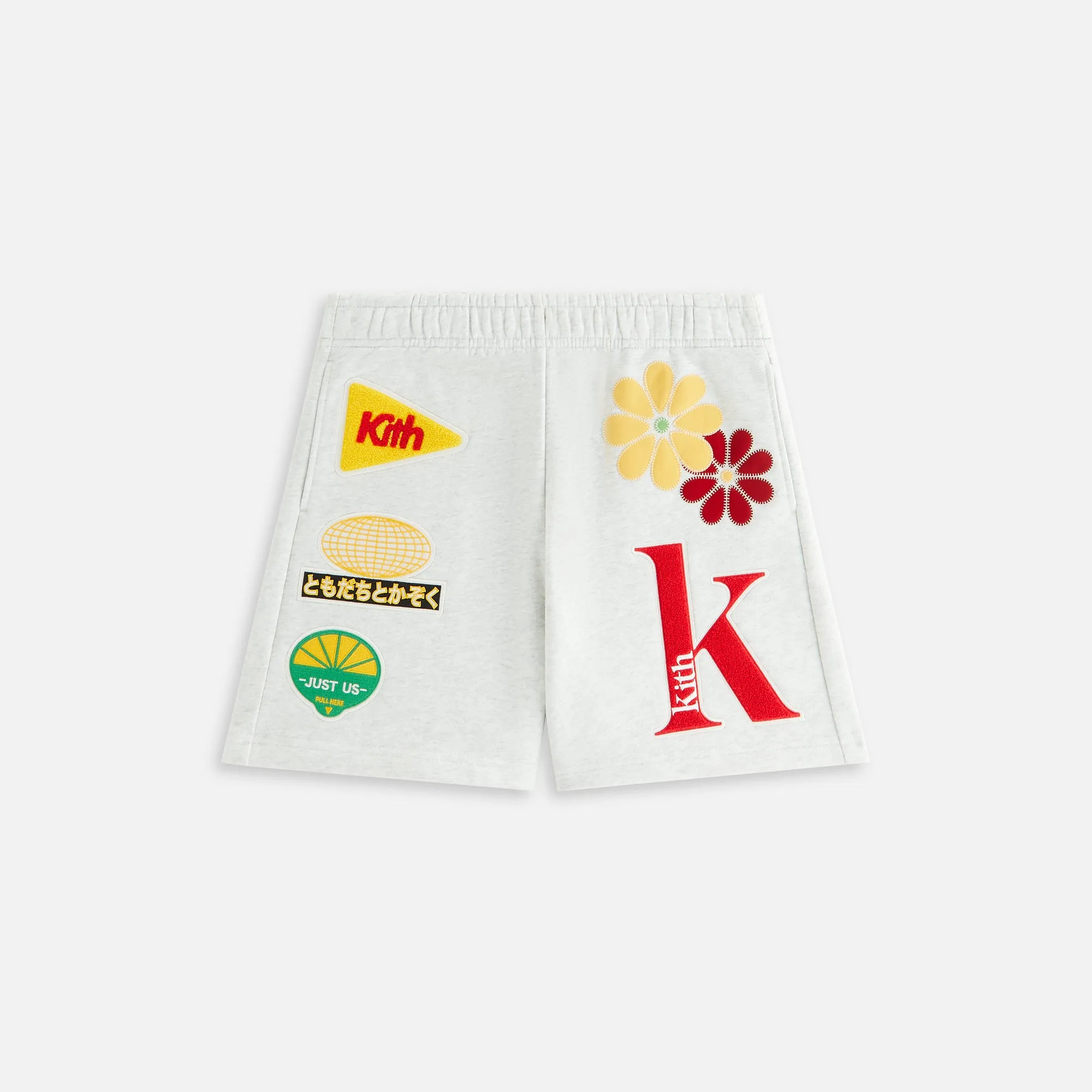 Kith Women Rayne Patched Sweatshort - Light Heather Grey sold by Kith