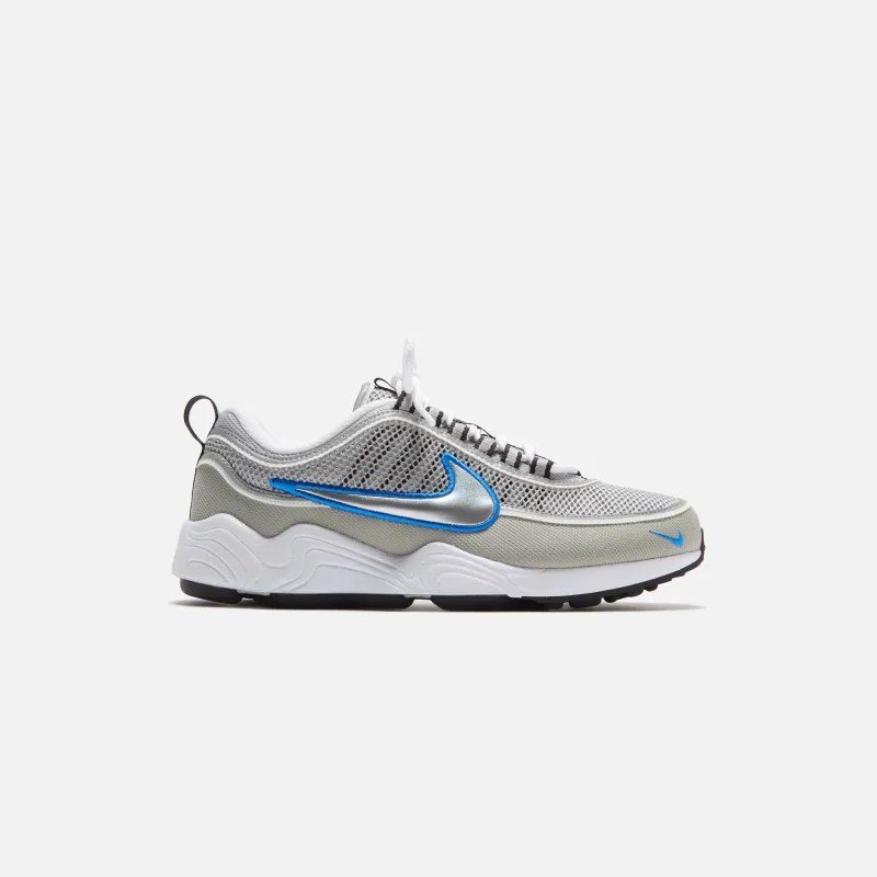 Nike Air Zoom Spiridon - Metallic Silver / Signal Blue sold by Kith