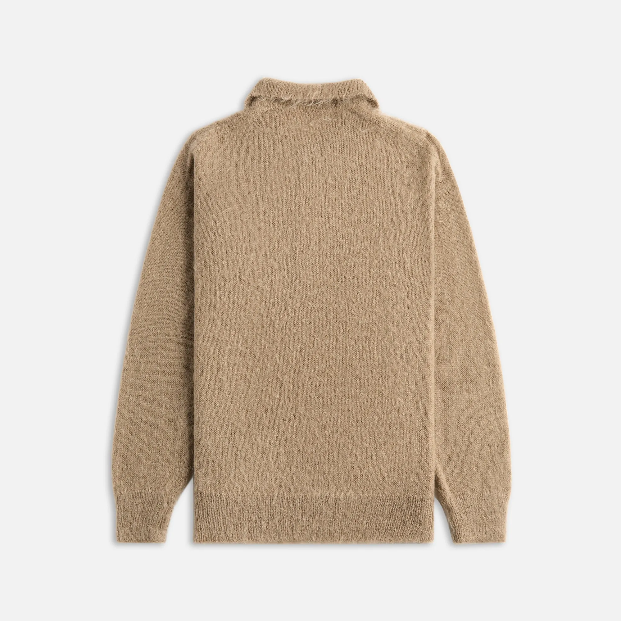 Auralee Brushed Super Kid Mohair Knit Polo - Gray Beige sold by Kith product image thumbnail 2