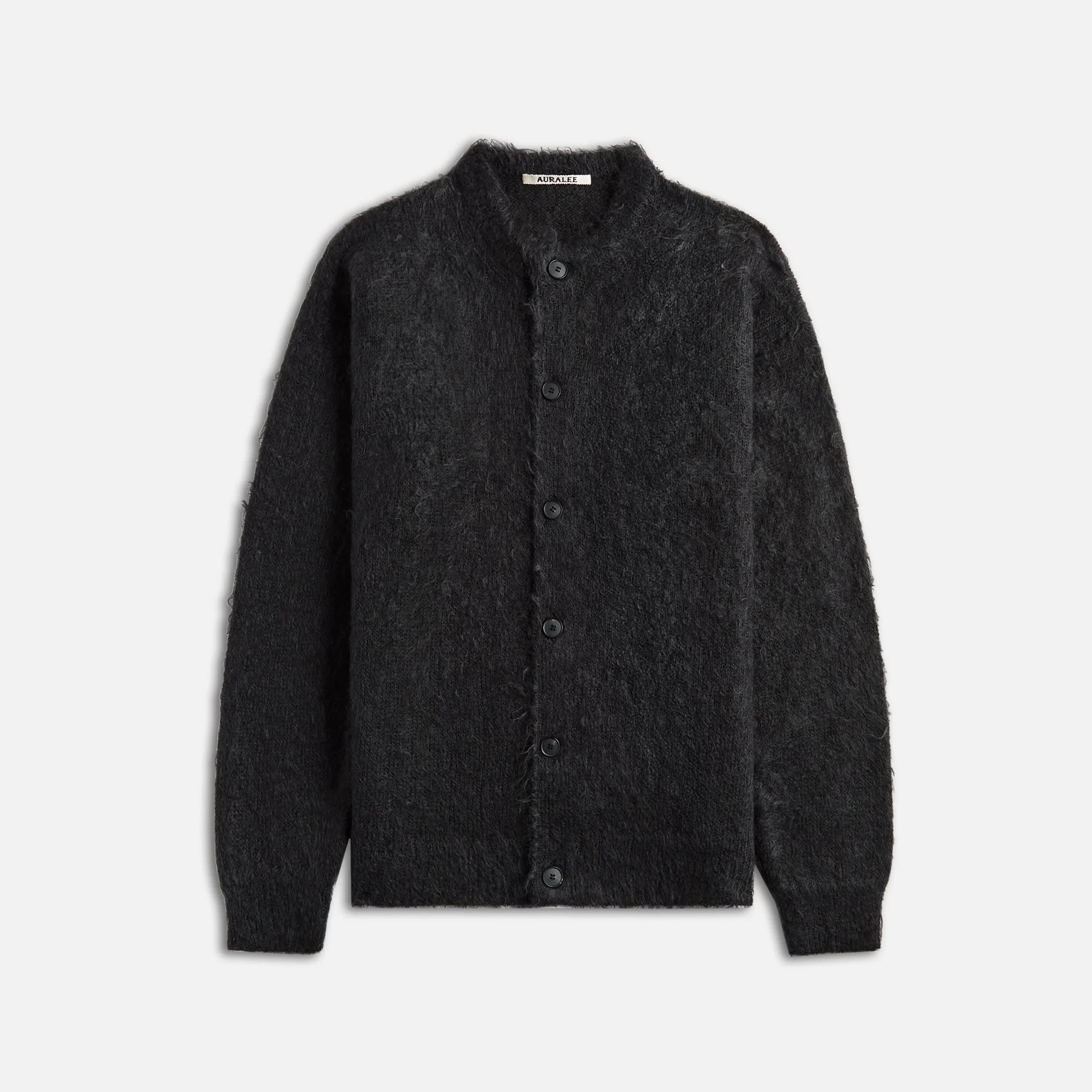 Auralee Brushed Super Kid Mohair Knit Cardigan - Ink Black sold by Kith