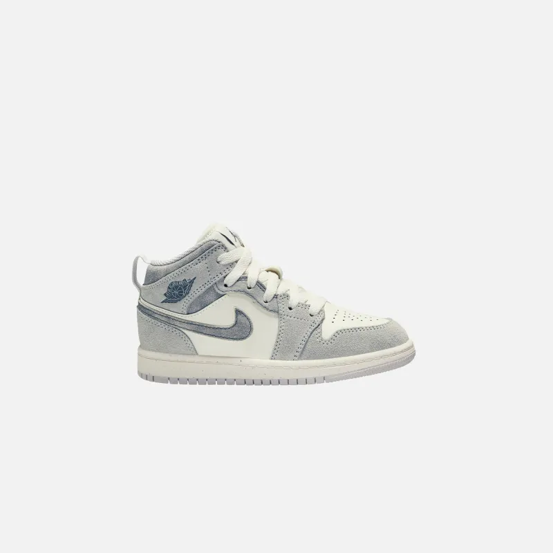 Jordan PS Air Jordan 1 Mid SE - Neutral Grey / Sail / Smoke Grey sold by Kith
