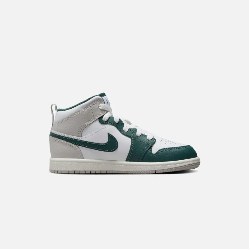 Jordan PS Air Jordan 1 Mid SE - White / Oxidized Green / Sail sold by Kith