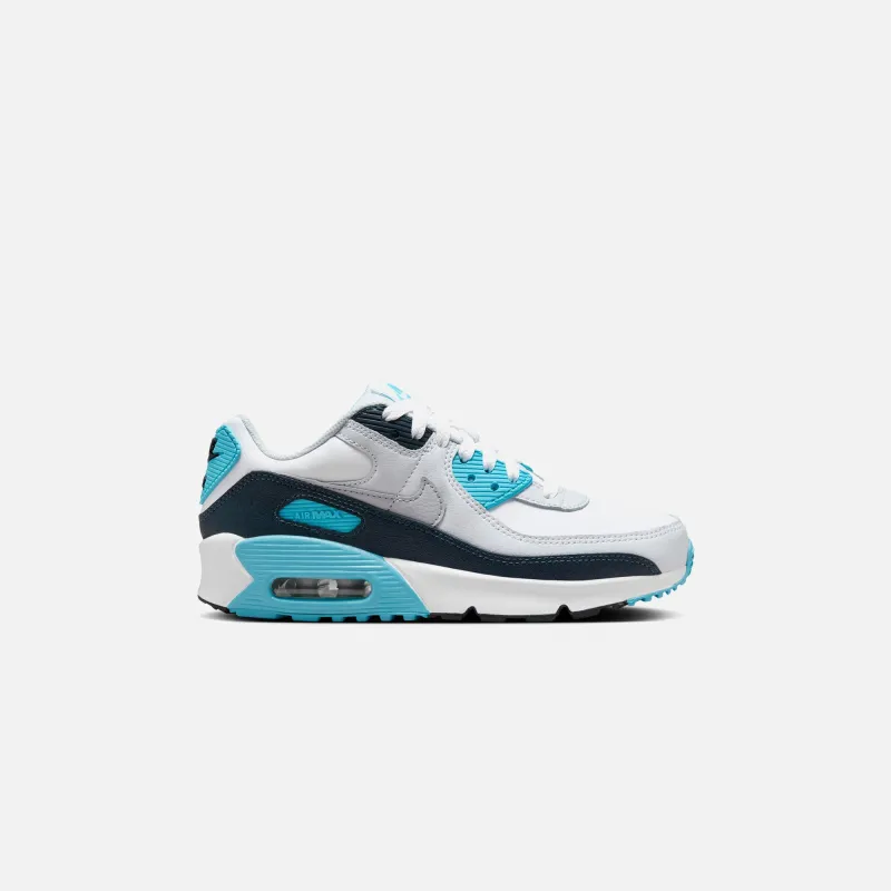 Nike GS Air Max 90 - White / Wolf Grey / Baltic Blue / Armory Navy sold by Kith