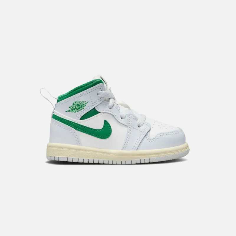 Jordan TD Air Jordan 1 Mid - Summit White / Pure Platinum / Sail / Pine Green sold by Kith