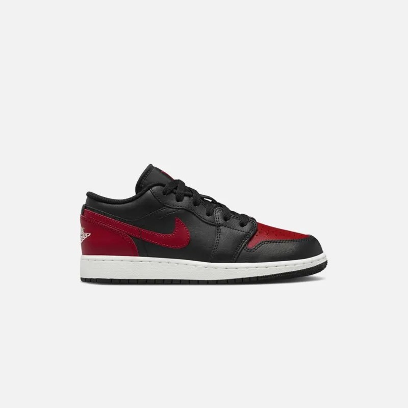 Jordan GS Air Jordan 1 Low - Black / Varsity Red / Summit White sold by Kith